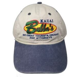 Ouray Baseball Cap Beige Blue OS Kauai Bubba's Embroidered Humor Adjustable Hat